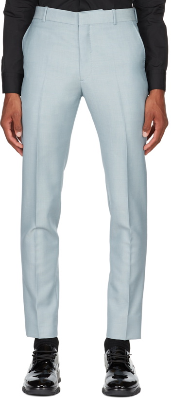 Photo: Alexander McQueen Blue Wool Trousers