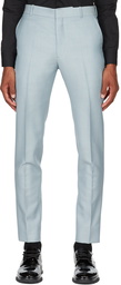 Alexander McQueen Blue Wool Trousers