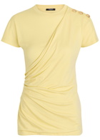 Balmain Draped Cotton T-shirt Pastel
