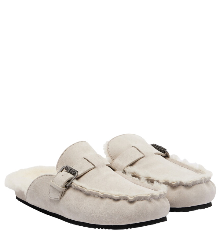Photo: Brunello Cucinelli Shearling-lined suede slippers