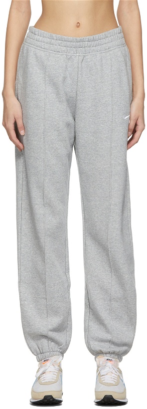 Photo: Nike Grey Fleece Sportswear Essential Collection Mid-Rise Lounge Pants