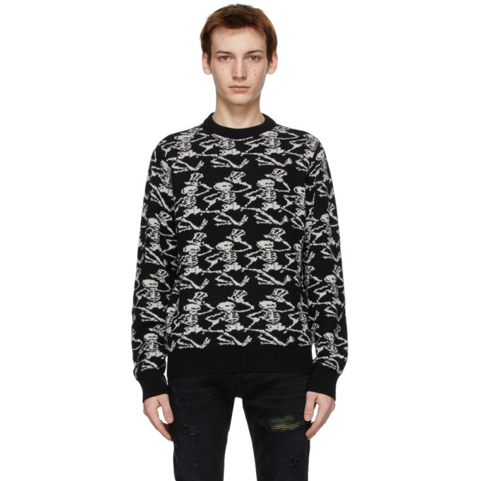 AMIRI スケルトン ワッフルニット ロングスリーブ ブラック 【公式通販】