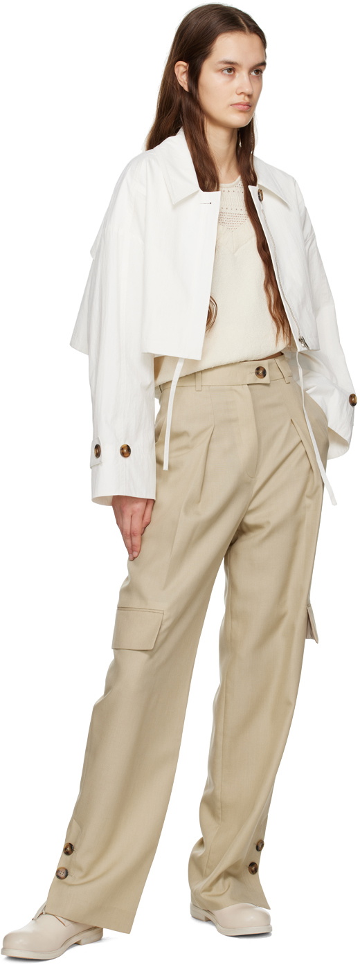 J KOO Off-White Layered Sweater