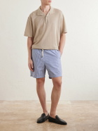 Sunspel - Linen-Piqué Polo Shirt - Brown