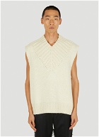 V-Neck Sleeveless Sweater in White