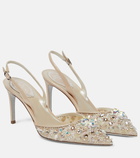 Rene Caovilla Cinderella embellished slingback pumps