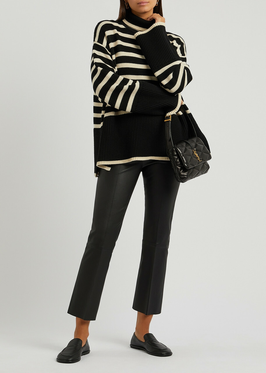 BY Malene Birger Florentina Cropped Leather Leggings Black