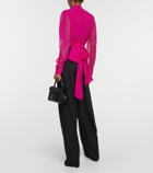 Costarellos Faye gathered silk blouse
