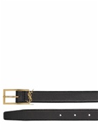 SAINT LAURENT - 2cm Ysl Buckle Leather Belt