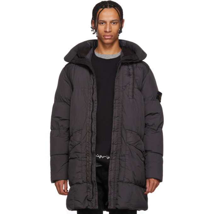 Photo: Stone Island Grey Down Hooded Coat