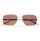 The Row - Oliver Peoples Victory LA Aviator-Style Gold-Tone Titanium Sunglasses - Gold