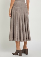 Alaïa Crinoline Ribbed Structured Wool-blend Midi Skirt Grey