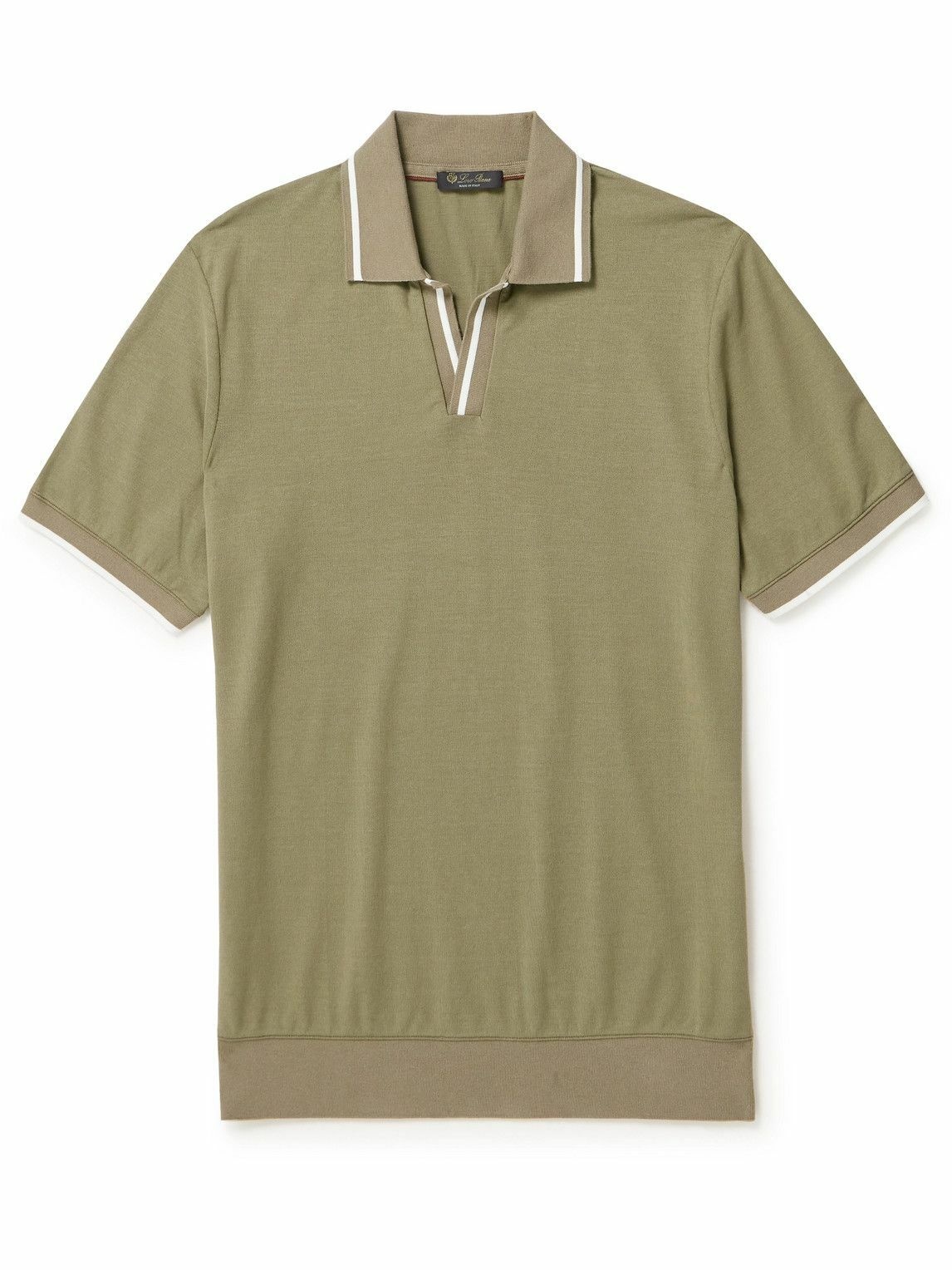 Photo: Loro Piana - Open-Collar Cotton Polo Shirt - Green