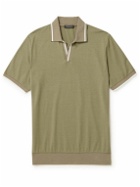 Loro Piana - Open-Collar Cotton Polo Shirt - Green