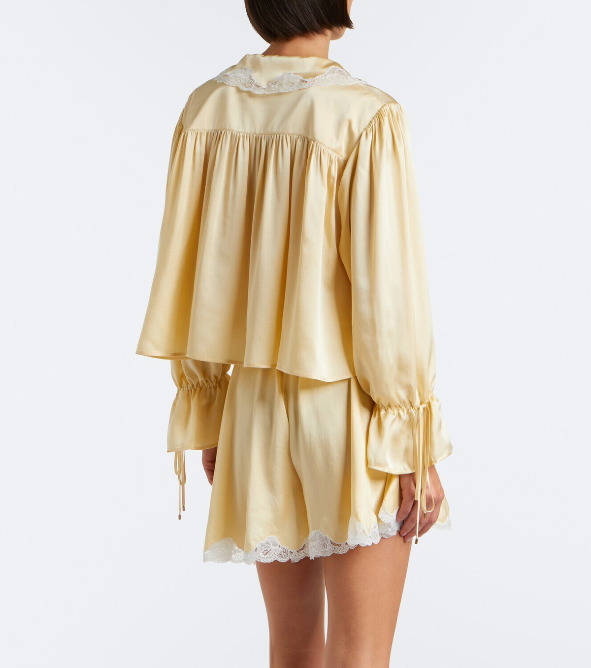 Chloé Lace-trimmed silk satin blouse