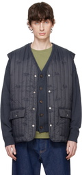 Maison Kitsuné Gray Sleeveless Quilted Vest