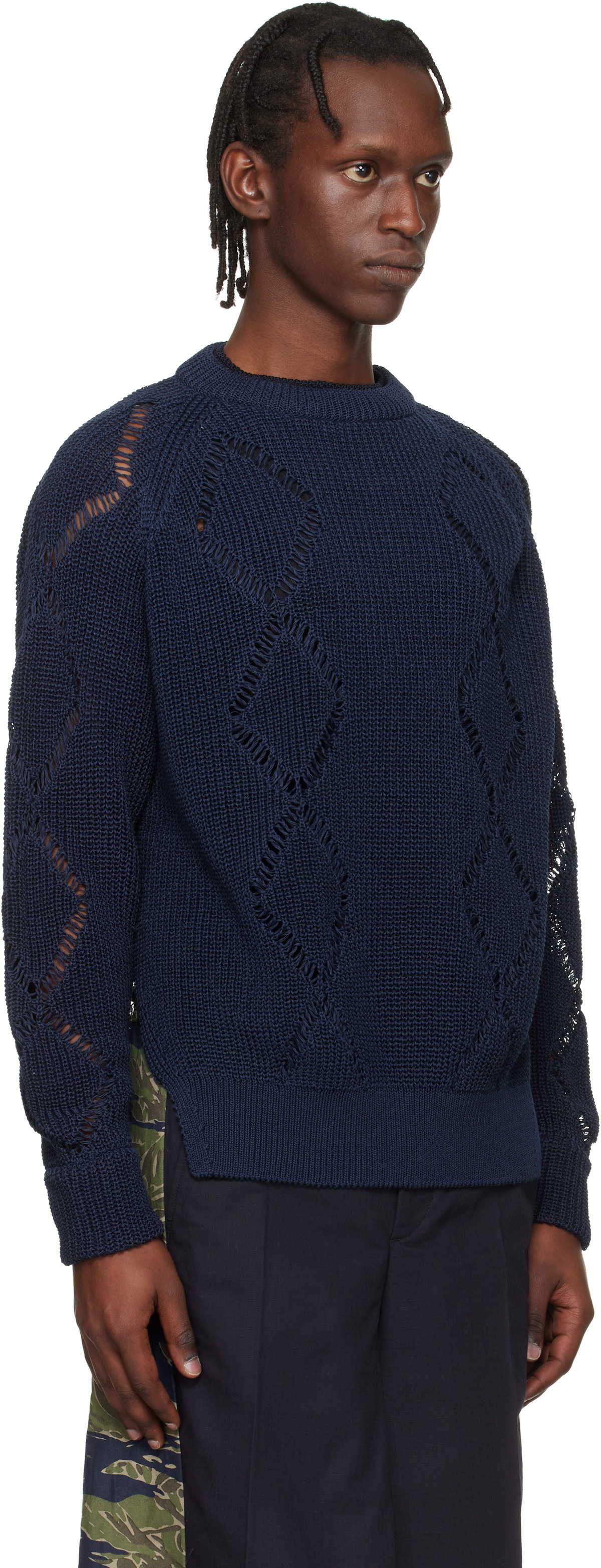 Toga Virilis Navy Motif Knit Pullover Sweater