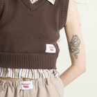 Charles Jeffrey Loverboy Women's Smart Cropped Vest in Brown/Beige Stripe
