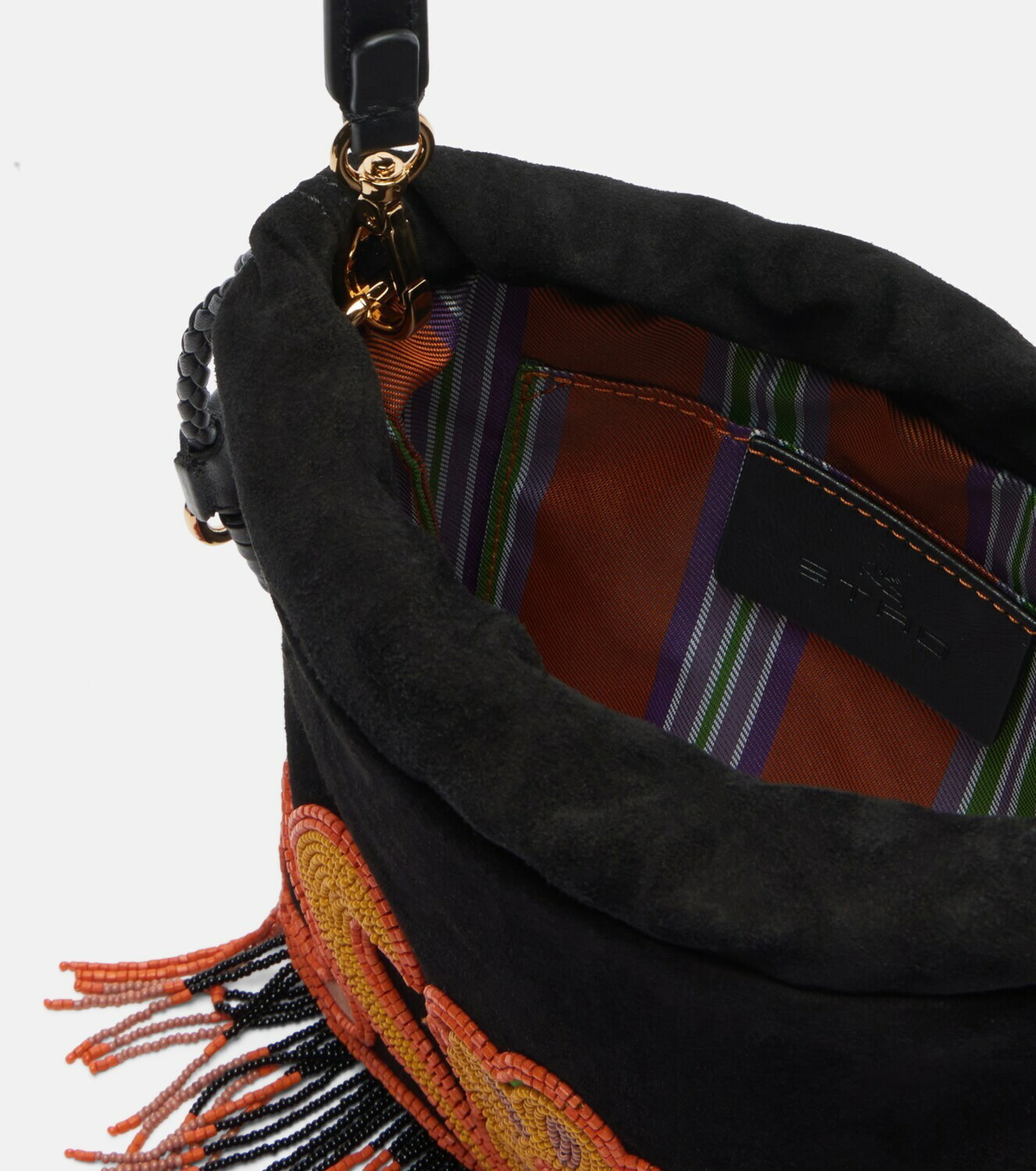 Etro Kalispera Small beaded suede shoulder bag