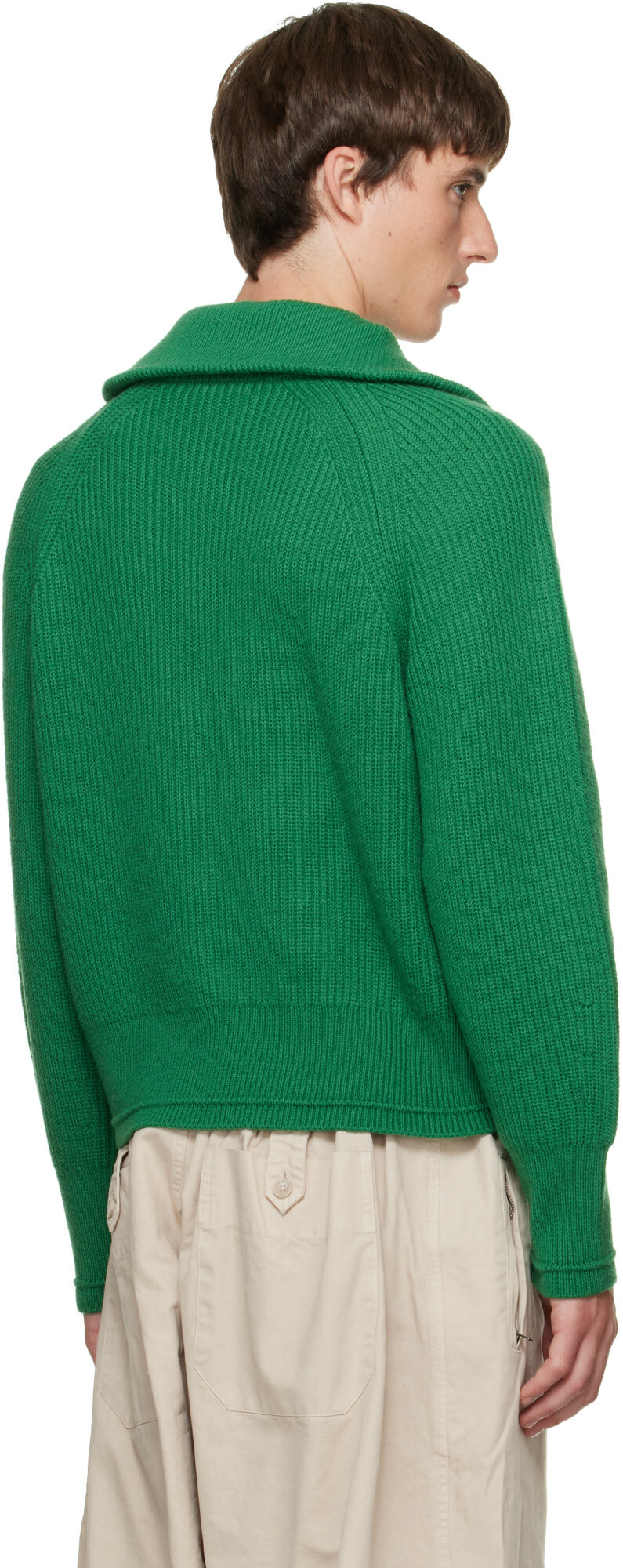 Entire Studios Green Blimp Full Zip Sweater