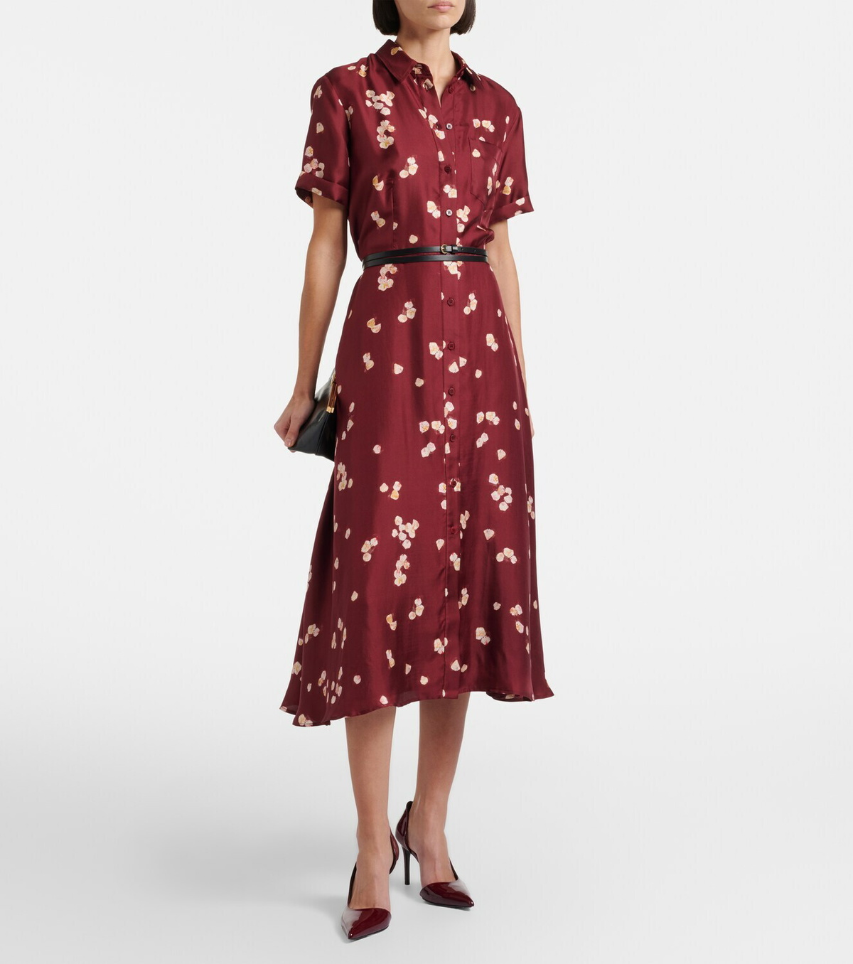 Altuzarra Printed belted silk shirt dress