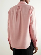 Ralph Lauren Purple label - Ryland Logo-Embroidered Silk and Linen-Blend Shirt - Pink