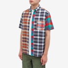 Beams Plus Men's BD Short Sleeve Madras Shirt in Panel