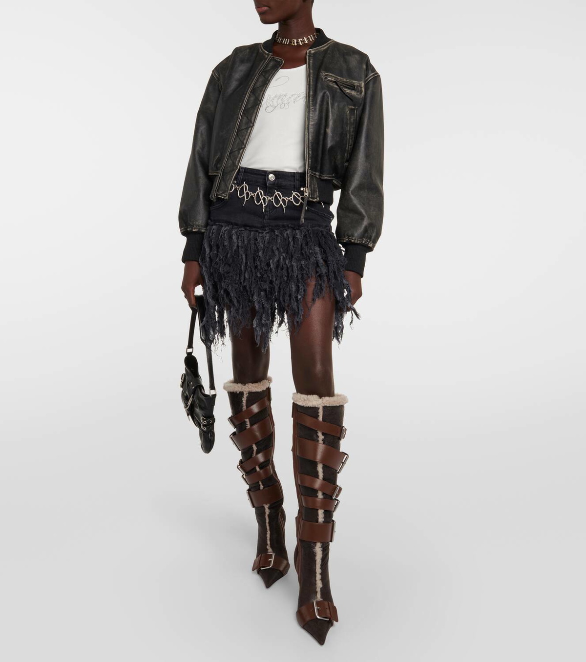 Blumarine Hilda leather knee-high boots