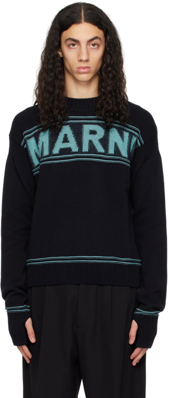 Photo: Marni Navy Jacquard Sweater