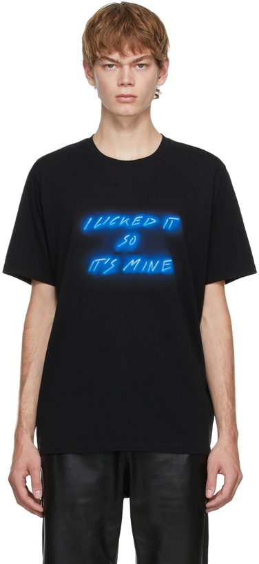 Photo: Saint Laurent Black 'I Licked It So Its Mine' T-Shirt