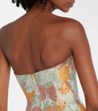 Markarian Floral lamé brocade corset gown