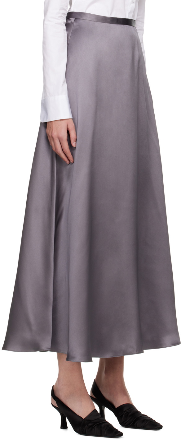 BITE Gray Fluid Midi Skirt