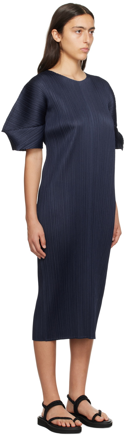 Pleats Please Issey Miyake Navy Monthly Colors August Midi