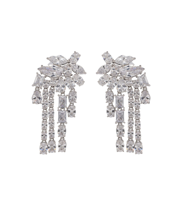 Photo: Self-Portrait Crystal-embellished drop earrings