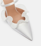 Malone Souliers Cecile 70 ruffled satin mules