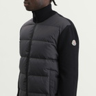 Moncler Men's Hybrid Padded Front Wool Zip Jacket in Black