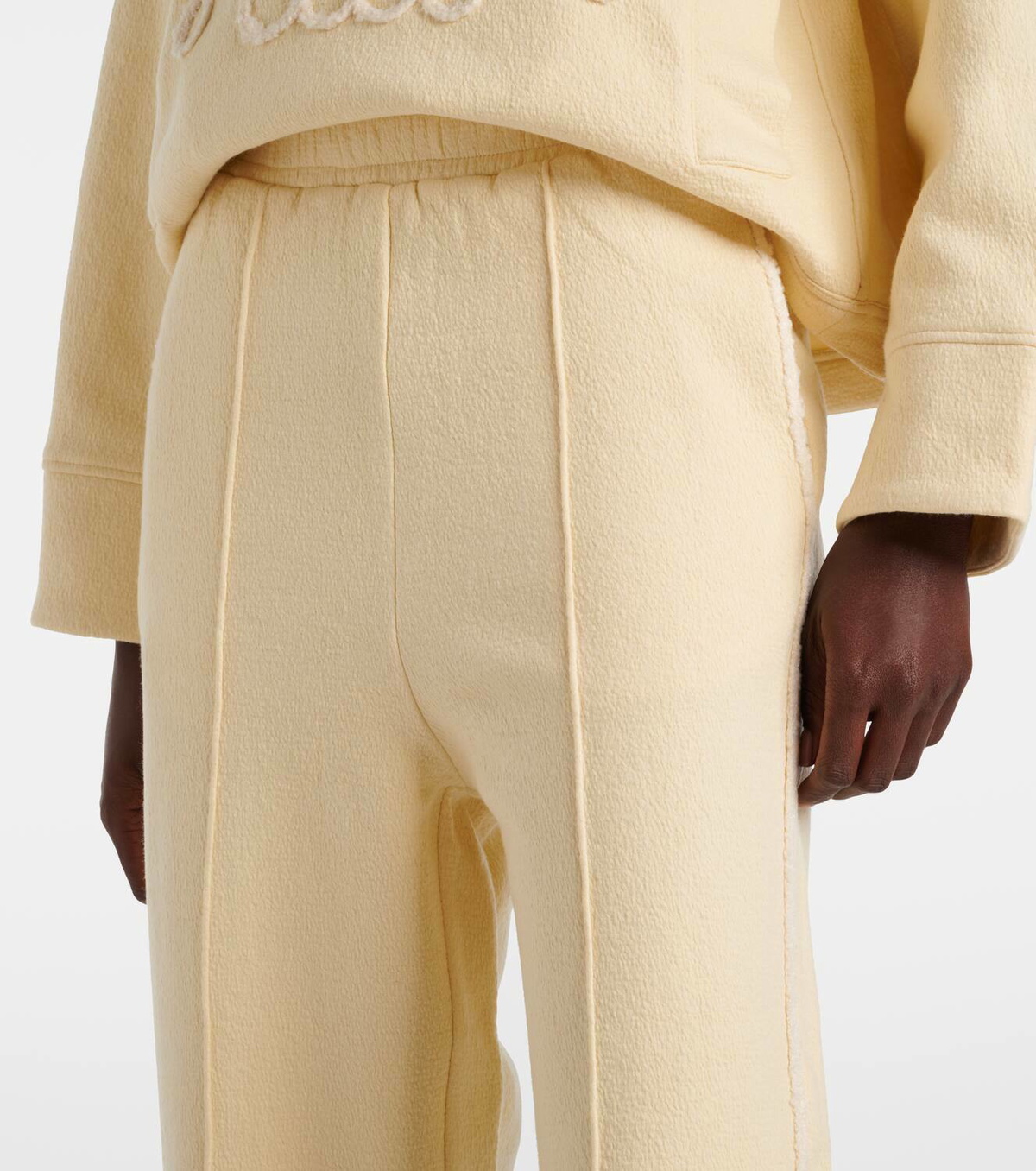 Xu Zhi Embroidered wool and cotton-blend sweatpants