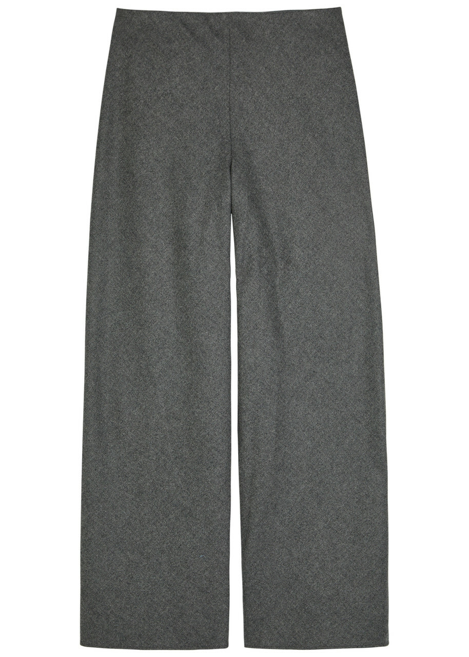 Vince Wide-leg Wool-blend Trousers Light Grey