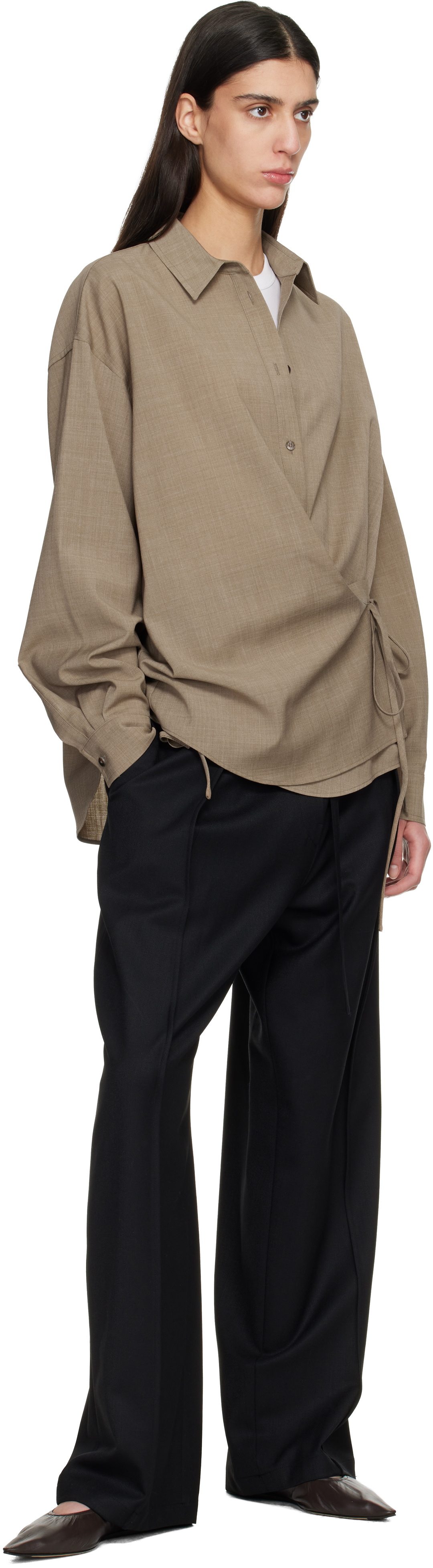 LE17SEPTEMBRE Brown Side Twisted Shirt