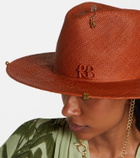 Ruslan Baginskiy Chain-detail straw fedora