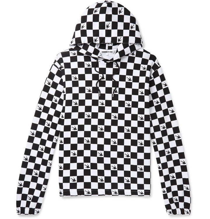 Photo: McQ Alexander McQueen - Checkerboard Loopback Cotton-Jersey Hoodie - Men - White