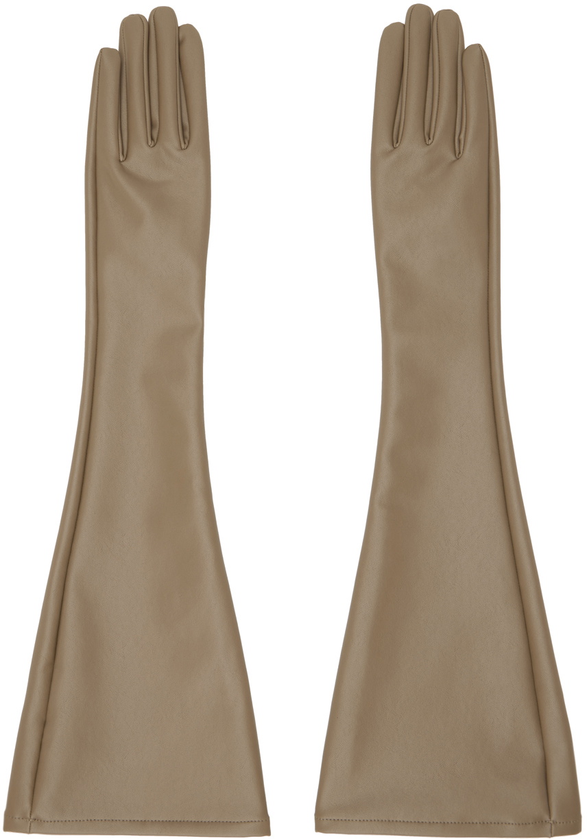 ISSEY MIYAKE Brown Straight Seams Gloves