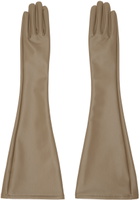 ISSEY MIYAKE Brown Straight Seams Gloves