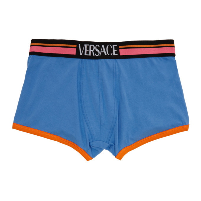 Photo: Versace Underwear Blue Logo Boxer Briefs