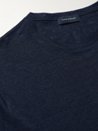 THOM SWEENEY - Knitted Linen T-Shirt - Blue