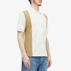 Fred Perry Men's Block Stripe Button Through Polo Shirt in Ecru