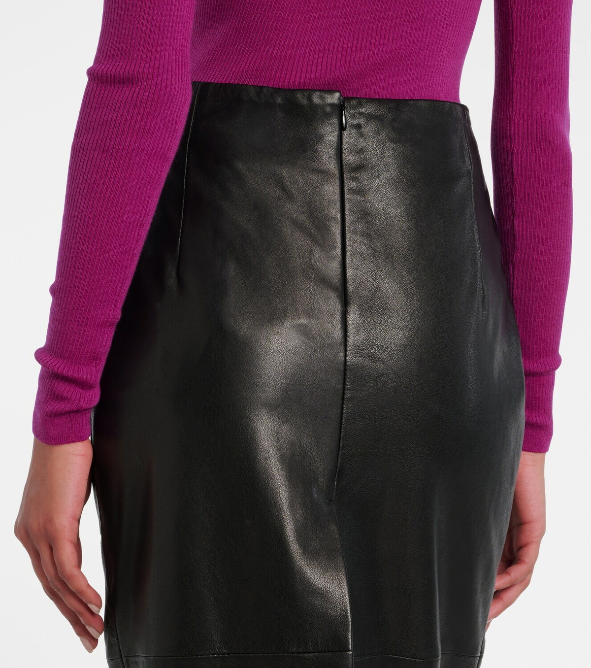 Nour Hammour Elisse leather pencil skirt