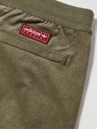 adidas Originals - C.P. Company Spezial Settend Tapered Logo-Appliquéd Cotton-Blend Corduroy Track Pants - Green