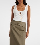 Victoria Beckham Split cotton and linen tank top