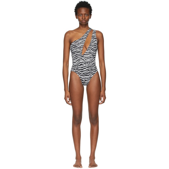 Photo: Solid and Striped Black and White Zebra The Issi One-Piece Swimsuit